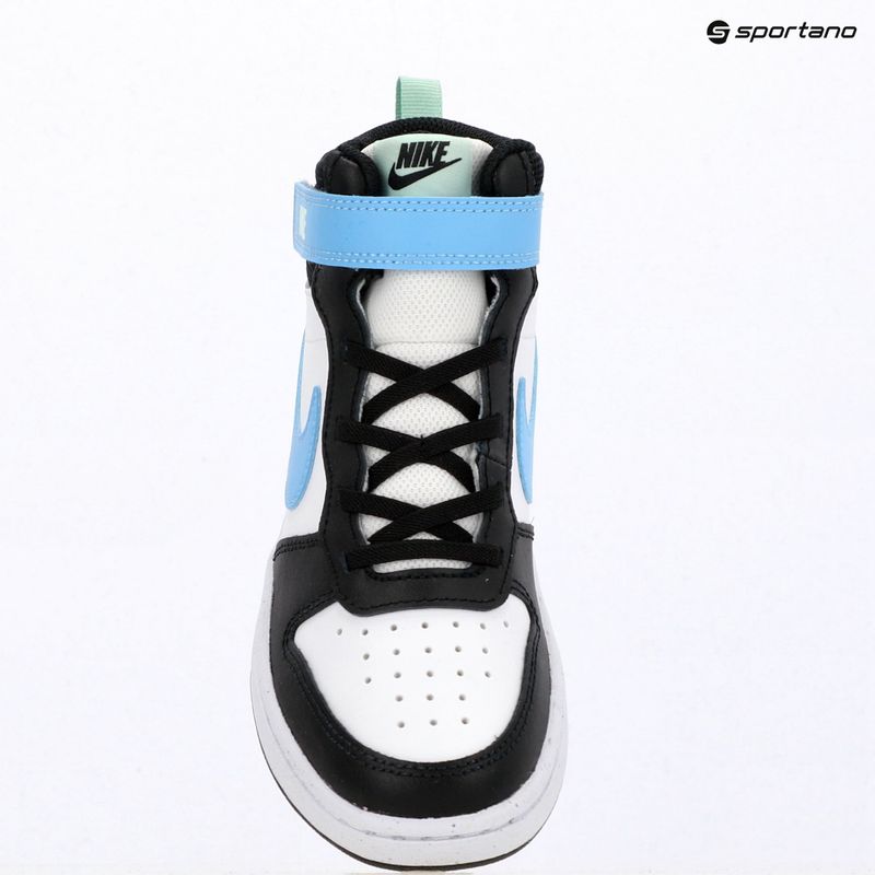 Încălțăminte pentru copii Nike Court Borough Mid 2 white/black/arctic green/football blue 8