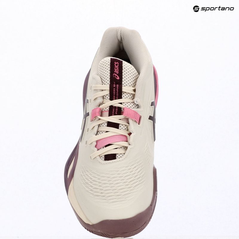 Încălțăminte de tenis pentru femei ASICS Gel-Resolution X Clay soft oat/dark aubergine 14