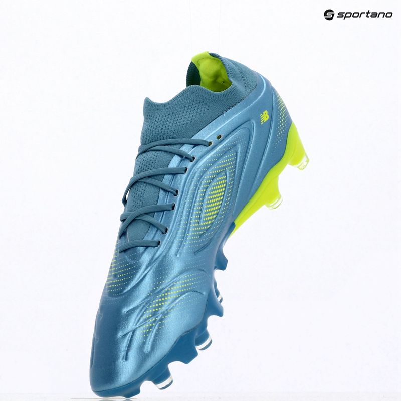 Încățăminte de fotbal New Balance Tekela Team Low V5 FG metallic blue/alkaline green/team navy 7