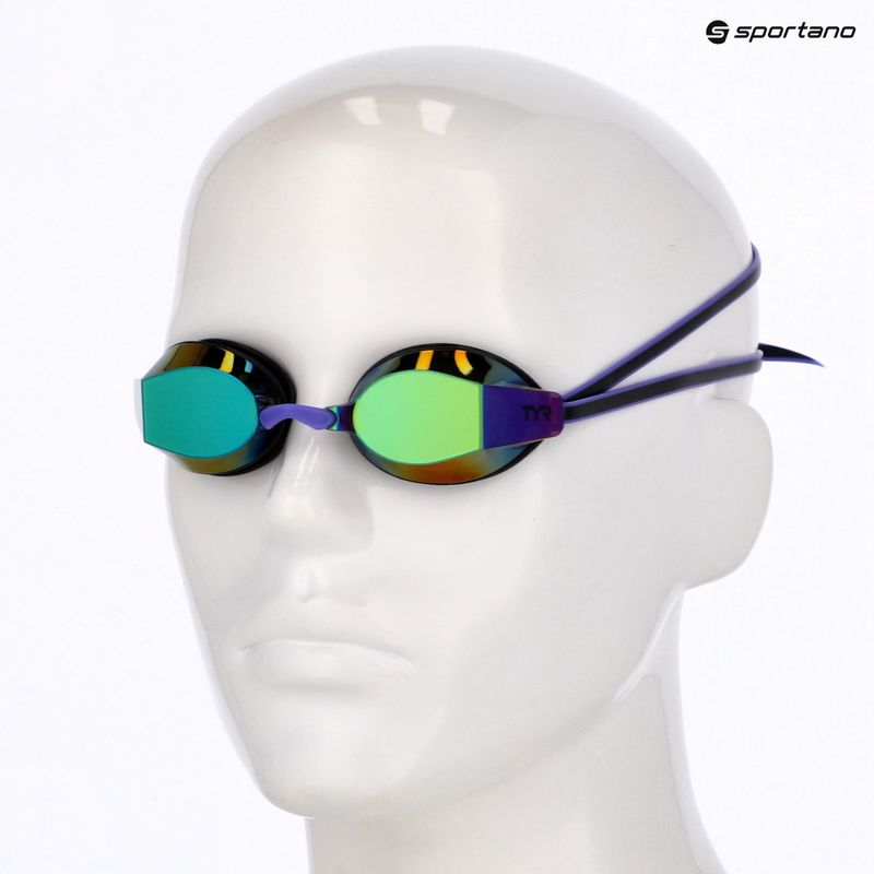 Ochelari de înot pentru femei TYR Blackops 140 Ev Racing Mirrored purple/green 6