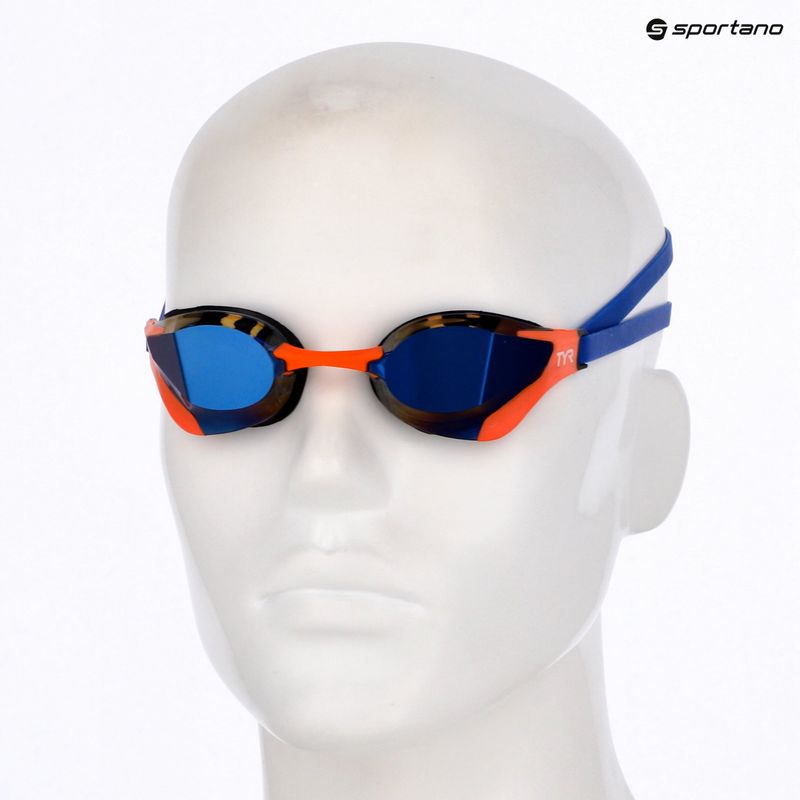 Ochelari înot TYR Tracer-X RZR Mirrored blue/orange 6