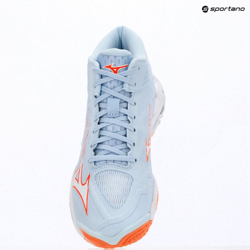Încălțăminte de volei pentru femei Mizuno Wave Lightning Elite Mid blue finch/whitelava orange 15