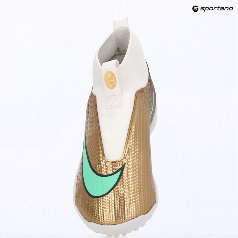 Încălțăminte de fotbal pentru copii Nike Jr. Mercurial Superfly 11 Academy "Kylian Mbappé" metallic gold/green glow 15