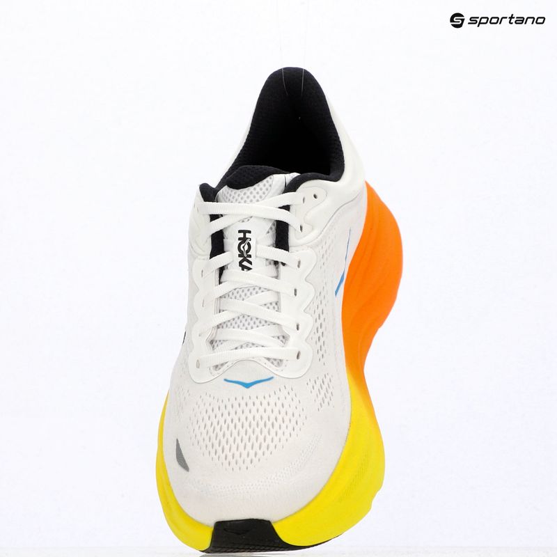 Încălțăminte de alergare pentru bărbați HOKA Bondi 9 Wide white/neon tangerine 16