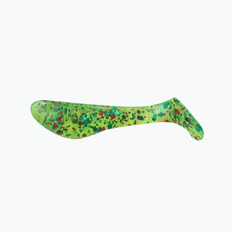 Momeală de cauciuc Relax Hoof 1 Standard 8 buc. Roșu-lămâie transparent, sclipici albastru BLS1-S