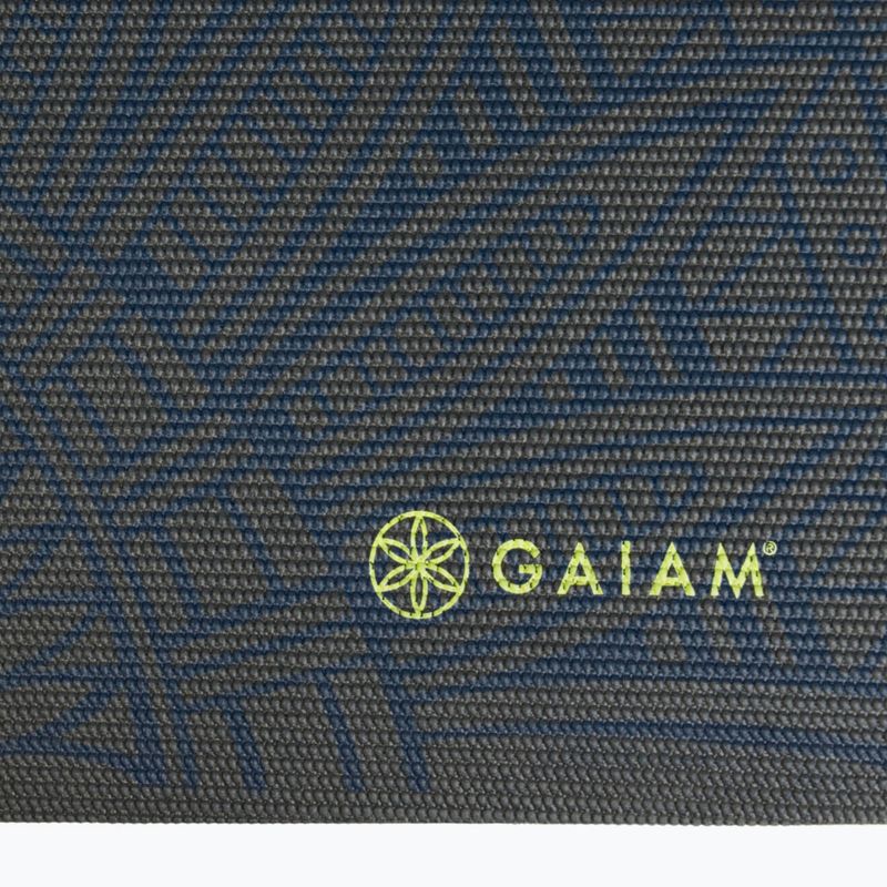 Covoraș de yoga Gaiam Premium Sundial Layers 6 mm black/navy/yellow 4