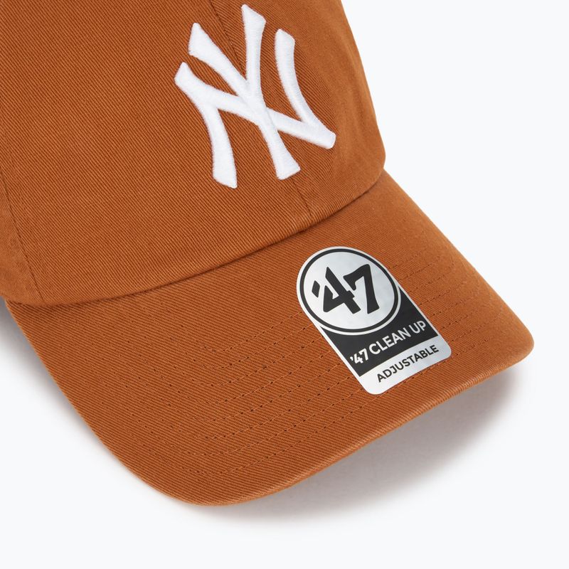 Șapcă 47 Brand MLB New York Yankees CLEAN UP burnt orange 3