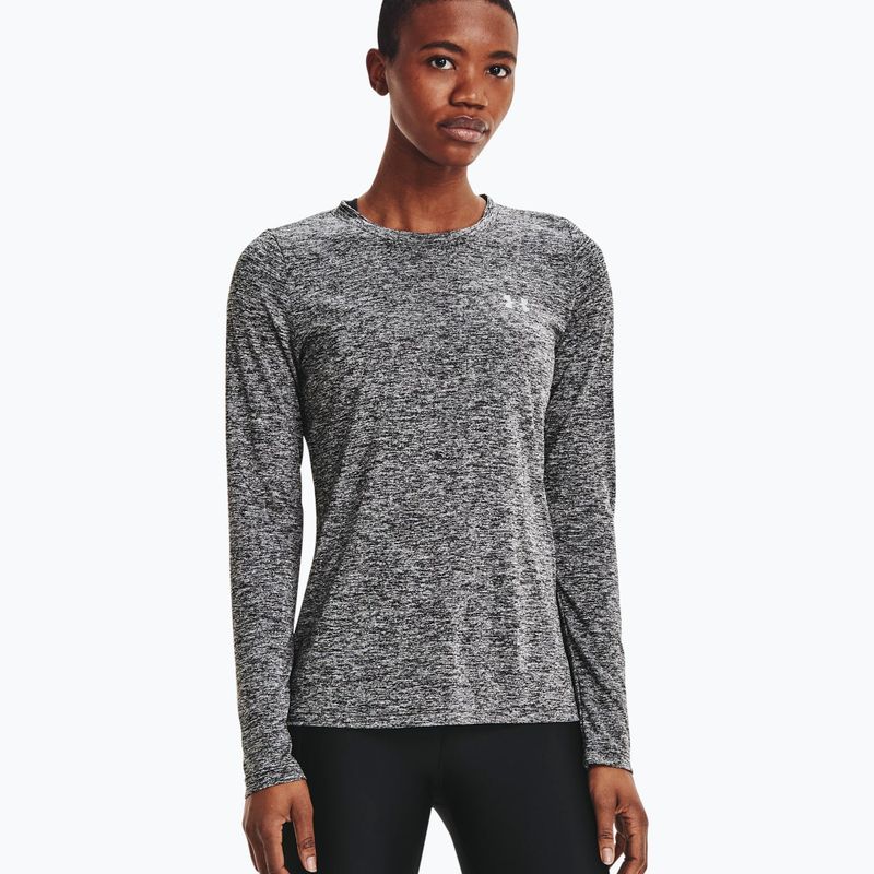 Femeie Under Armour Tech Crew Twist de antrenament cu mânecă lungă negru/argintiu metalic