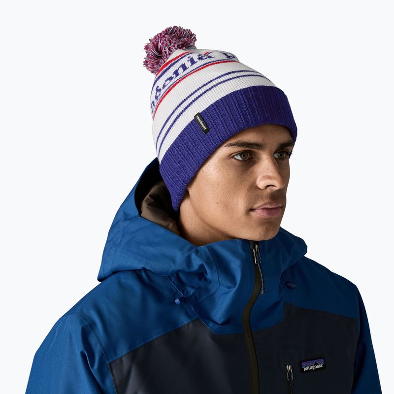 Patagonia Powder Town căciulă de iarnă cu dungi de parc / albastru viking 10