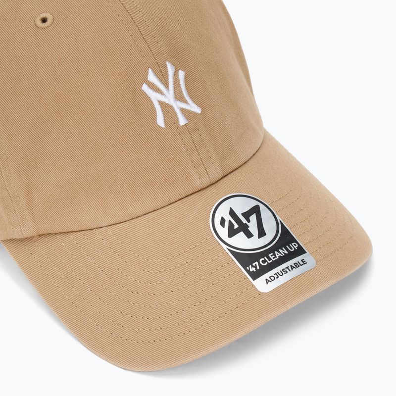 Șapcă 47 Brand MLB New York Yankees Base Runner CLEAN UP khaki 3