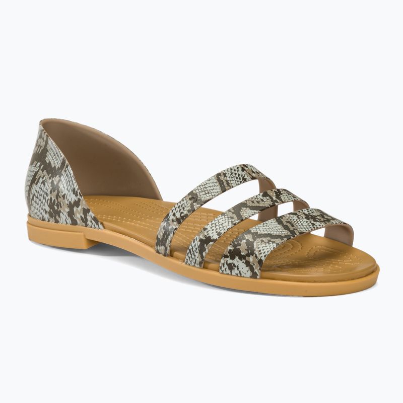 Sandale pentru femei Crocs Tulum Open Flat mushroom/stucco