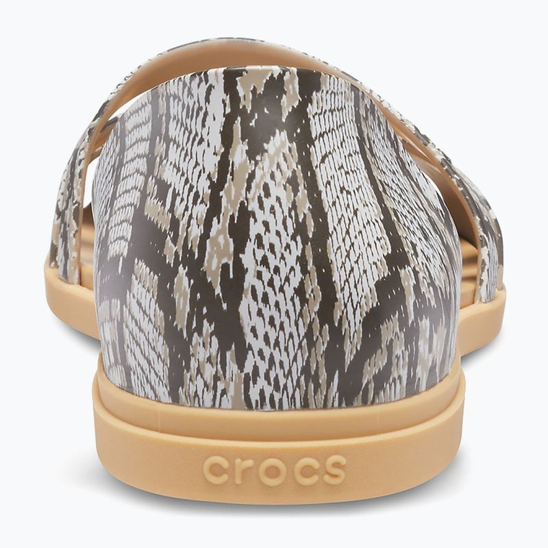 Sandale pentru femei Crocs Tulum Open Flat mushroom/stucco 11