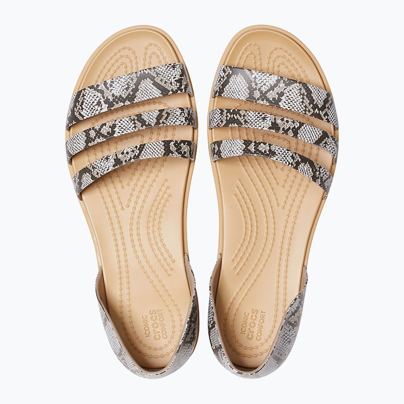 Sandale pentru femei Crocs Tulum Open Flat mushroom/stucco 12