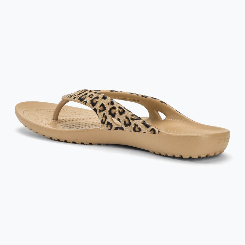 Șlapi de femei Crocs Kadee II Leopard/gold pentru femei 3