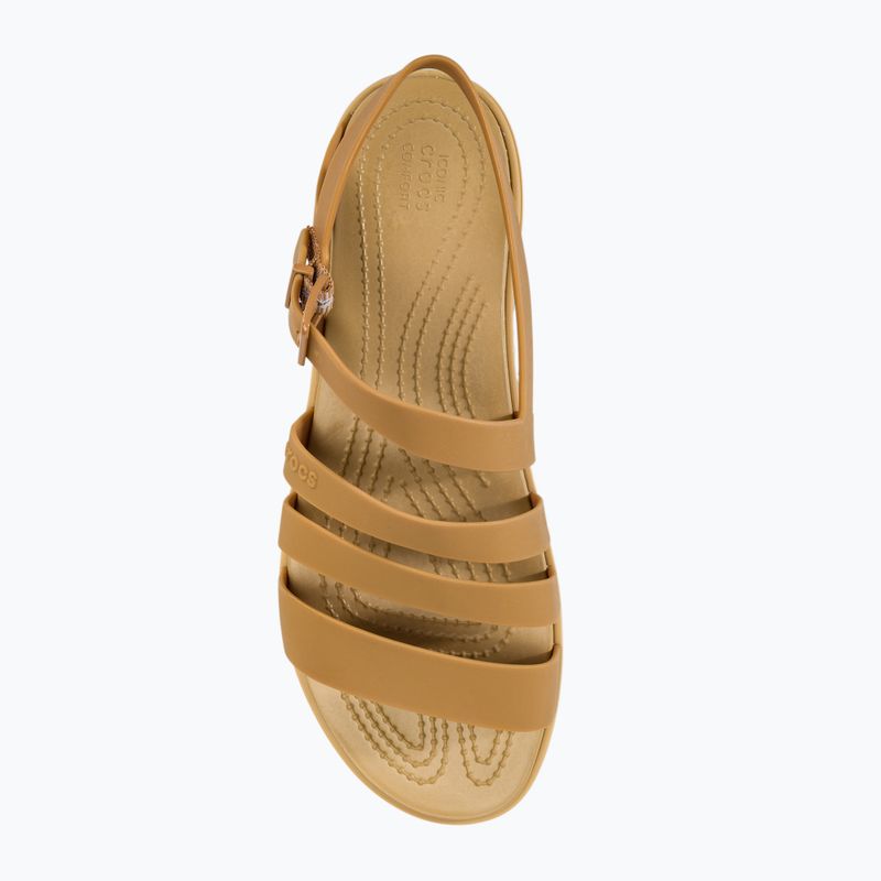 Sandale pentru femei Crocs Tulum dark gold 5