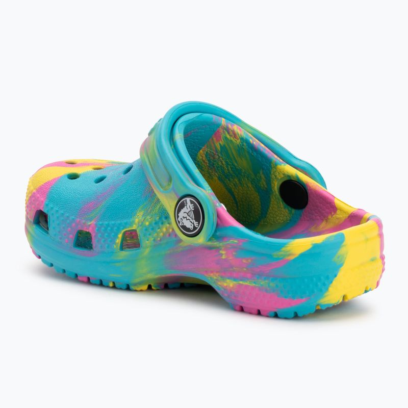 Papuci pentru copii Crocs Classic Marbled Clog Toddler digital aqua/multi 4