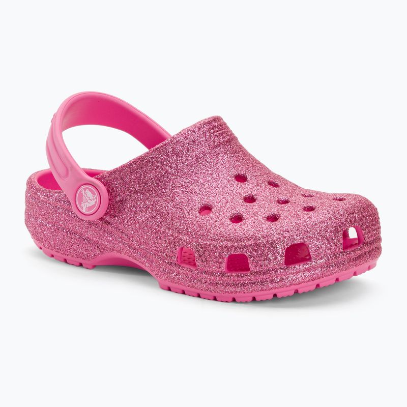 Crocs Classic Glitter Clog roz limonadă roz pentru copii flip-flops pentru copii 2