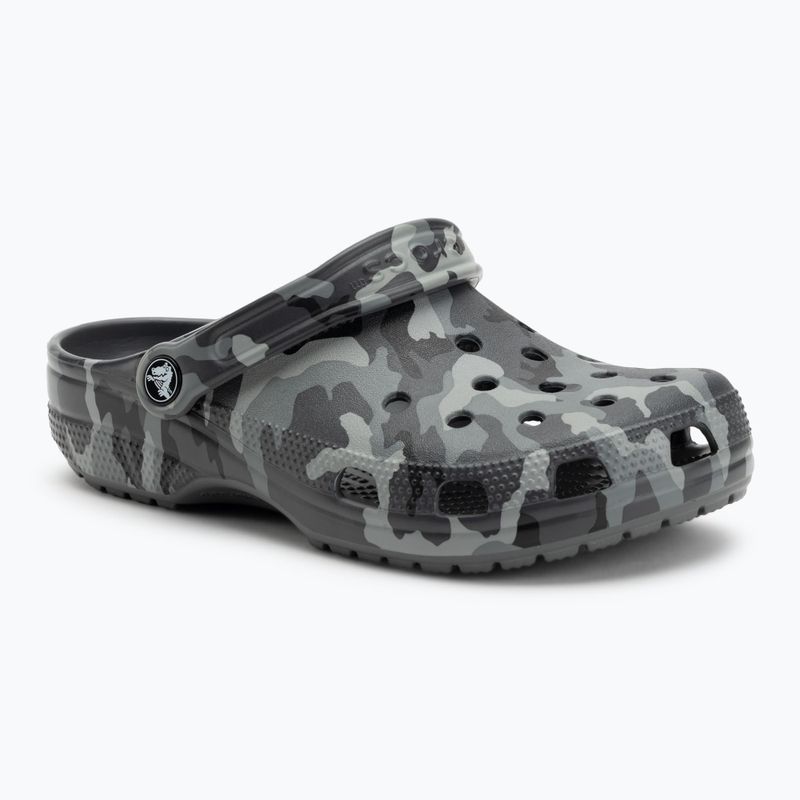 Papuci Crocs Classic Printed Camo Clog slate grey/multi