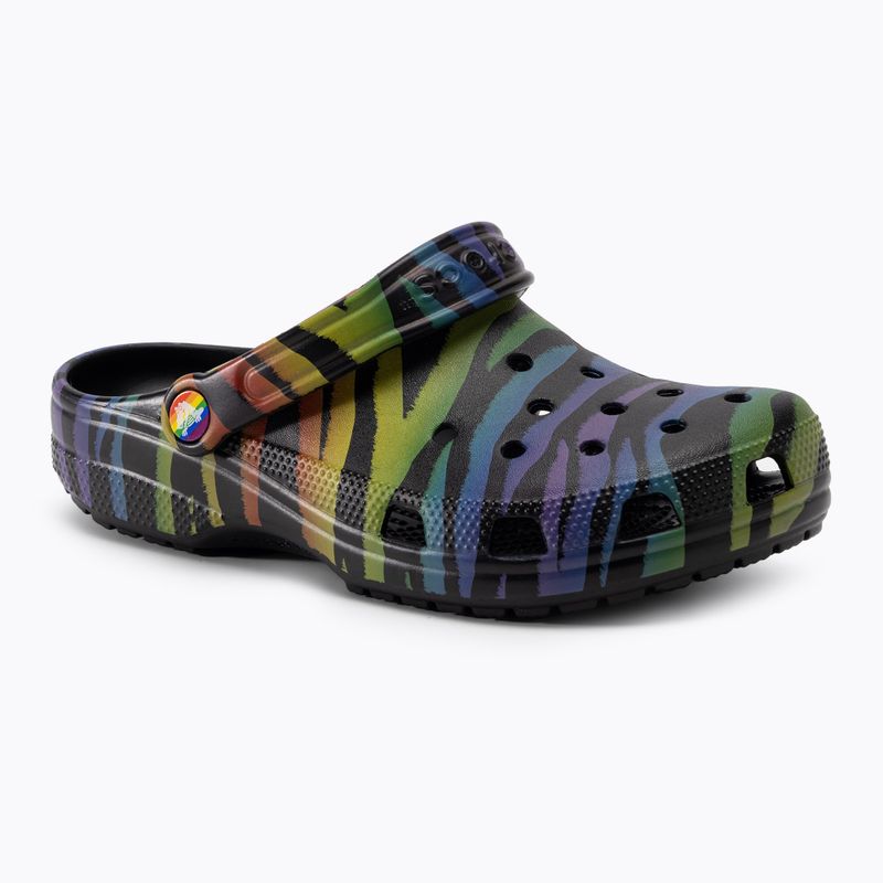 Papuci pentru femei Crocs Classic Seasonal Printed zebra rainbow