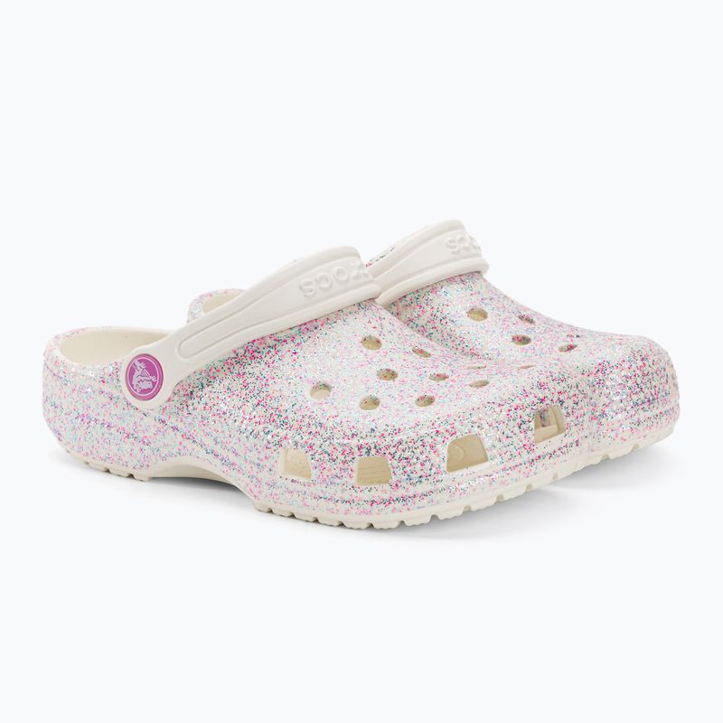 Crocs Classic Glitter Clog pentru copii flip-flops bianco sporco 5