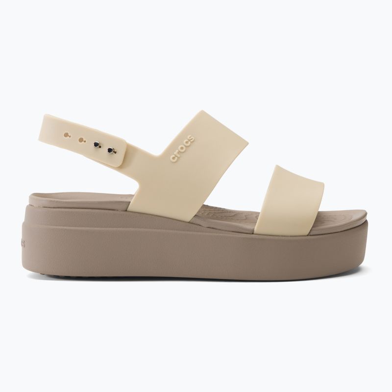 Sandale Crocs Brooklyn Met Low Wedge pentru femei din șampanie metalică șampanie 2