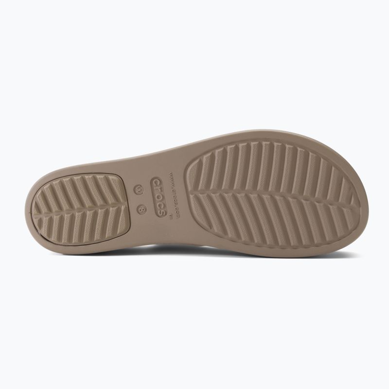 Sandale Crocs Brooklyn Met Low Wedge pentru femei din șampanie metalică șampanie 5