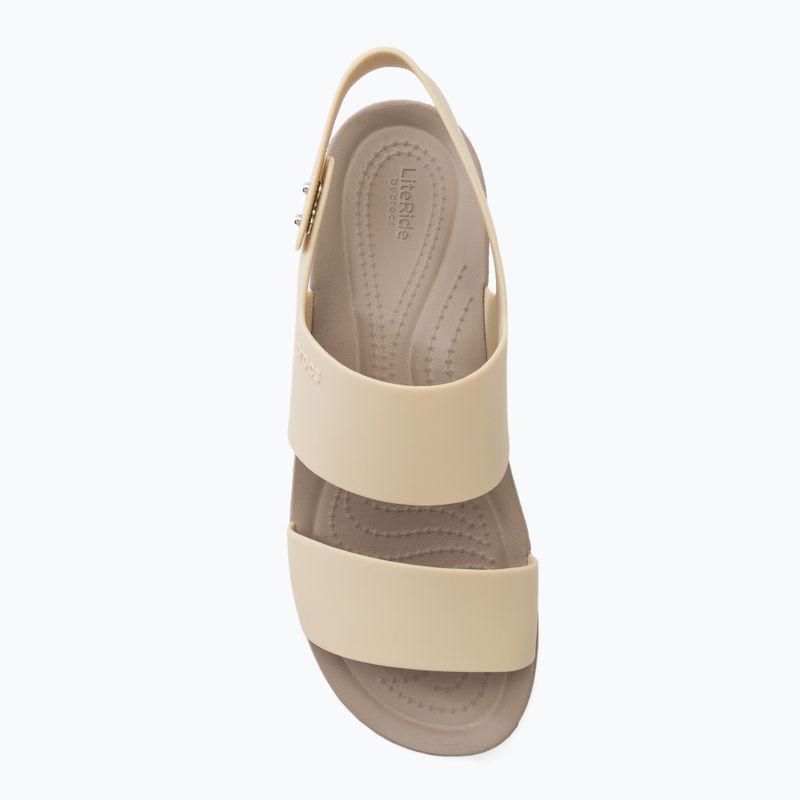 Sandale Crocs Brooklyn Met Low Wedge pentru femei din șampanie metalică șampanie 6