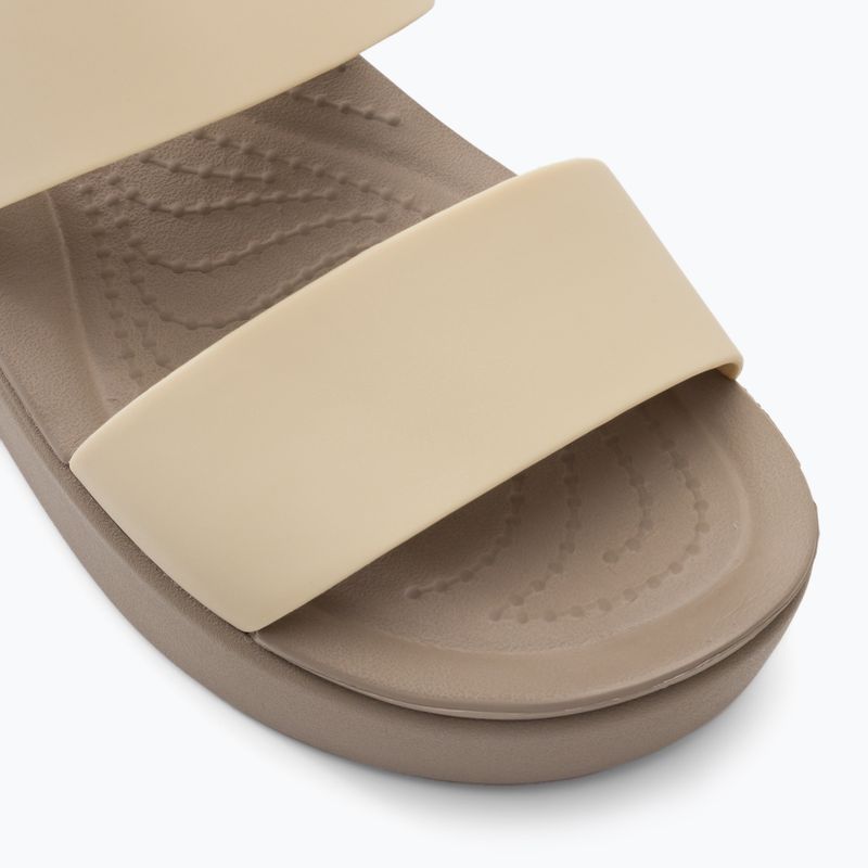 Sandale Crocs Brooklyn Met Low Wedge pentru femei din șampanie metalică șampanie 7