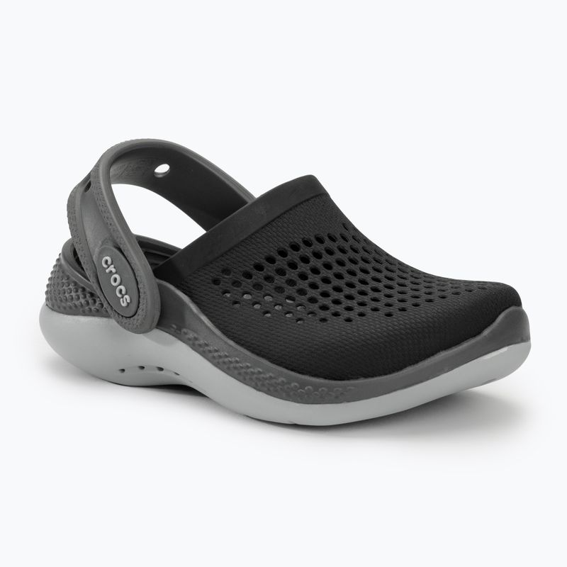 Șlapi pentru copii Crocs LiteRide 360 negru/gri argintiu pentru copii 2