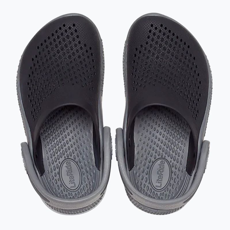 Șlapi pentru copii Crocs LiteRide 360 negru/gri argintiu pentru copii 12