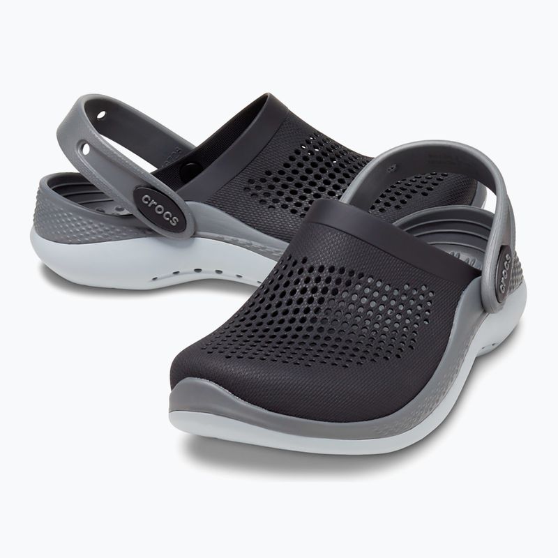 Papuci pentru copii Crocs LiteRide 360 Clog Kids black/slate grey 9