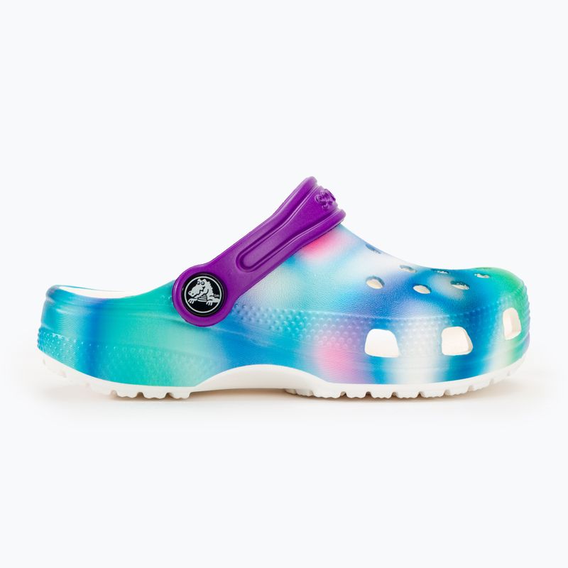 Șlapi pentru copii Crocs Classic Solarized Clog alb/multi pentru copii 3