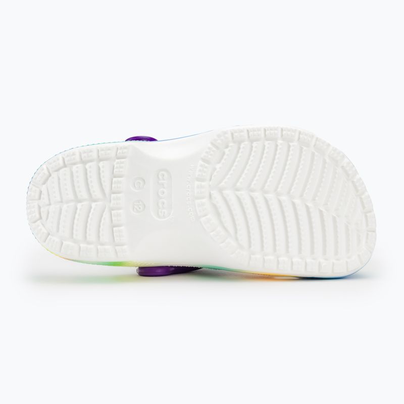 Șlapi pentru copii Crocs Classic Solarized Clog alb/multi pentru copii 5