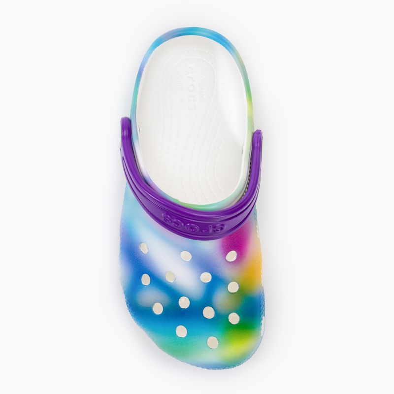 Șlapi pentru copii Crocs Classic Solarized Clog alb/multi pentru copii 6
