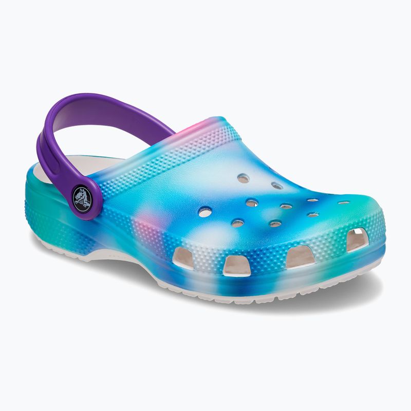 Șlapi pentru copii Crocs Classic Solarized Clog alb/multi pentru copii 9
