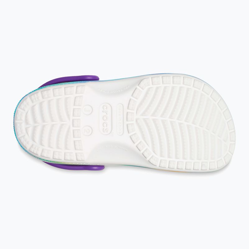 Șlapi pentru copii Crocs Classic Solarized Clog alb/multi pentru copii 13