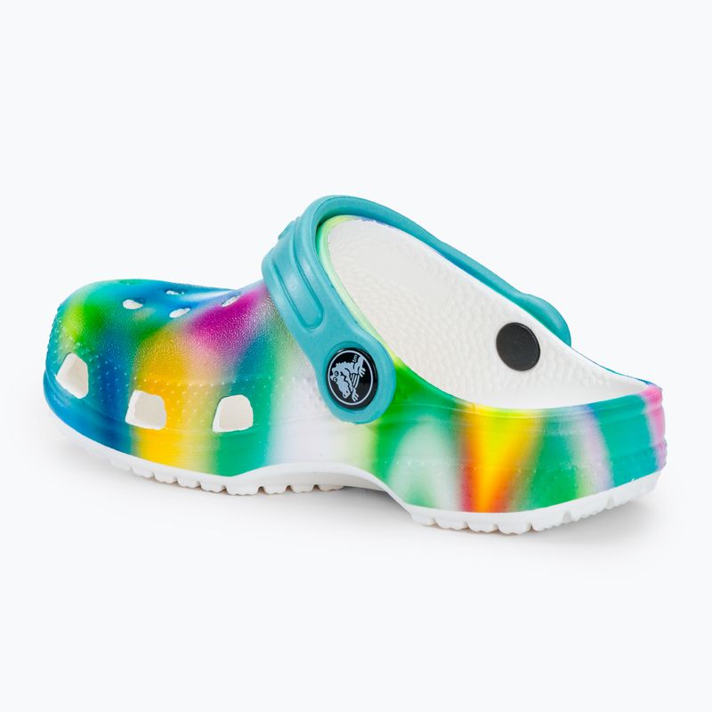 Șlapi pentru copii Crocs Classic Solarized Clog alb/multi pentru copii 4