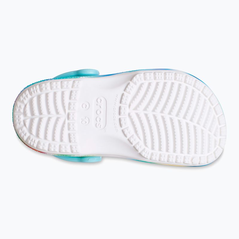 Șlapi pentru copii Crocs Classic Solarized Clog alb/multi pentru copii 13