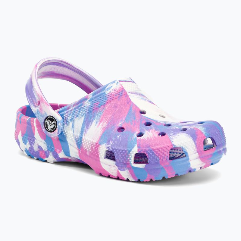 Șlapi pentru copii Crocs Classic Marbled Clog K pentru copii, culoare 207464-102 2