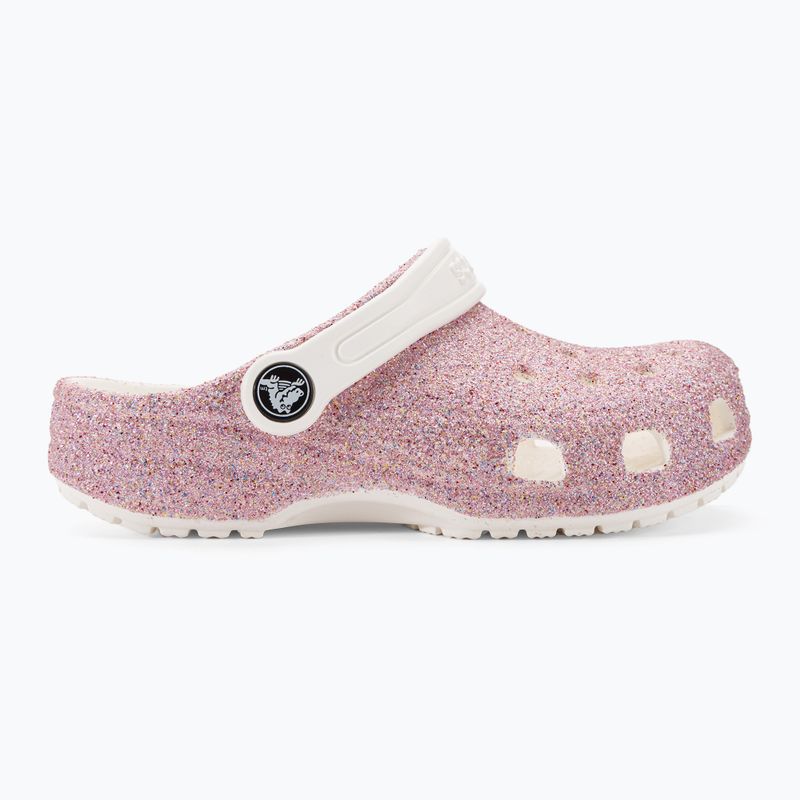 Șlapi pentru copii Crocs Classic Glitter Clog alb/curcubeu pentru copii 3