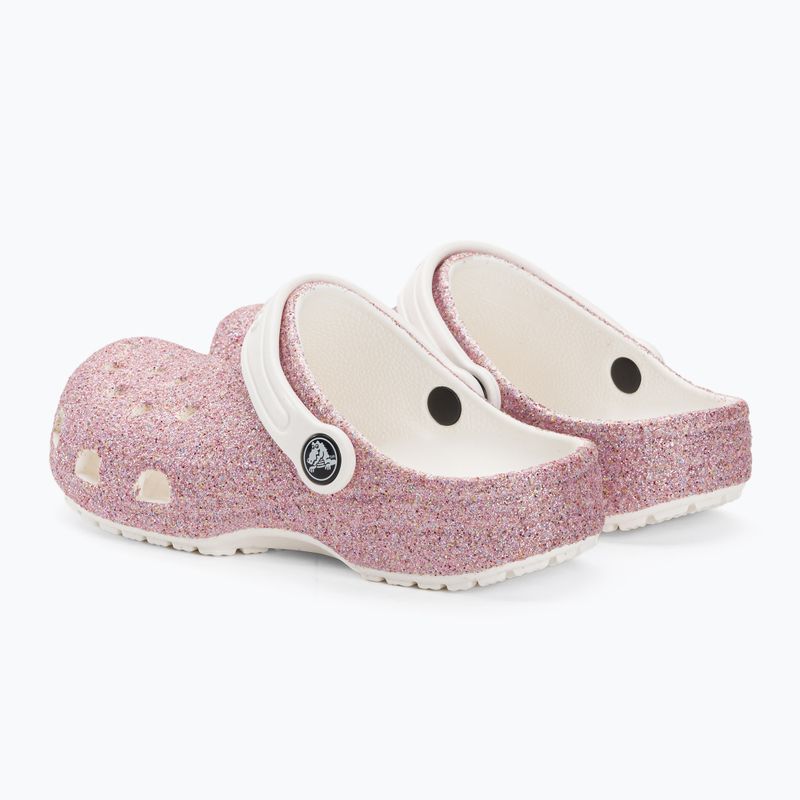 Șlapi pentru copii Crocs Classic Glitter Clog alb/curcubeu pentru copii 5