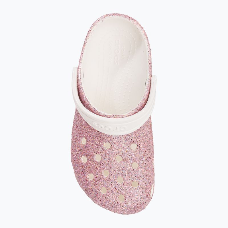 Șlapi pentru copii Crocs Classic Glitter Clog alb/curcubeu pentru copii 7