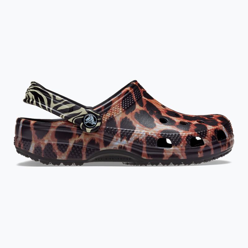 Șlapi Crocs Classic Animal Remix negri/multi animale 10