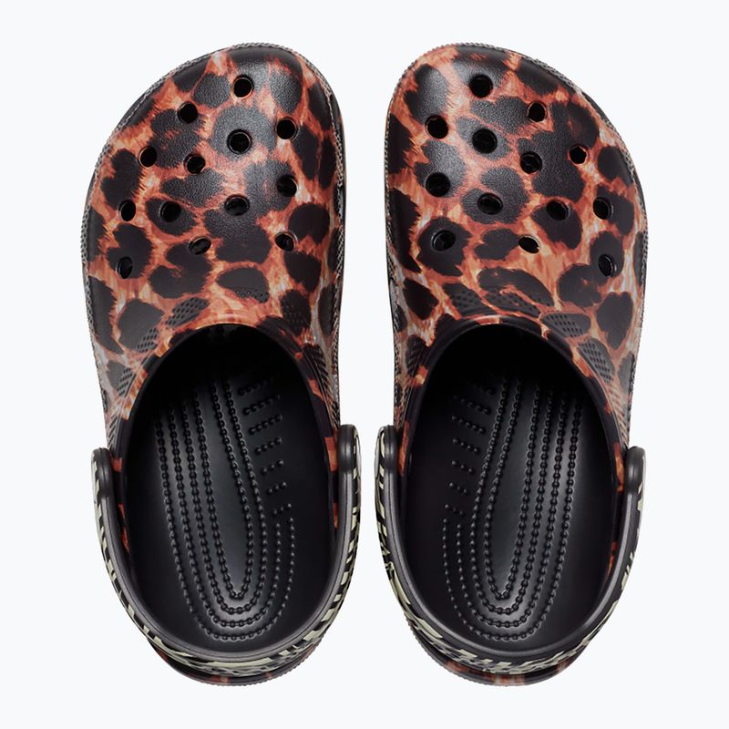 Șlapi Crocs Classic Animal Remix negri/multi animale 12