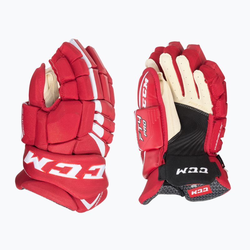 Mănuși de hochei CCM JetSpeed FT4 Pro SR red/white