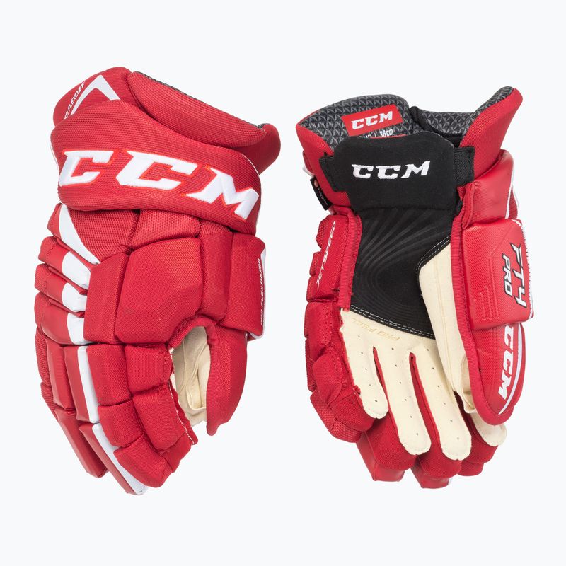 Mănuși de hochei CCM JetSpeed FT4 Pro SR red/white 2
