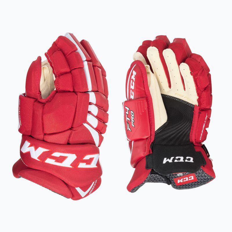 Mănuși de hochei pentru copii CCM JetSpeed FT4 JR red/white