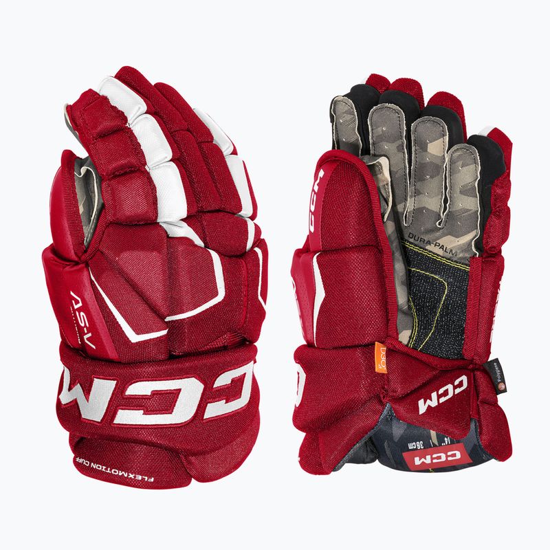 Mănuși de hochei CCM Tacks AS-V SR red/white