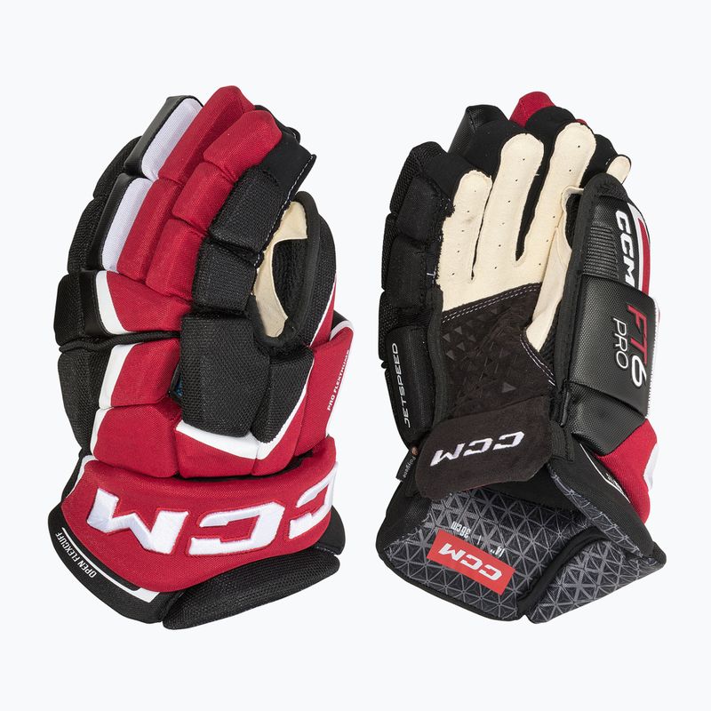 Mănuși de hochei CCM JetSpeed FT6 Pro SR black/red/white