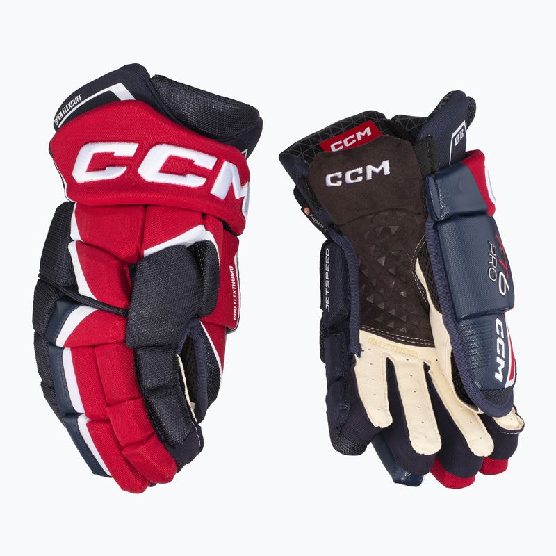 Mănuși de hochei CCM JetSpeed FT6 Pro SR navy/red/white 2